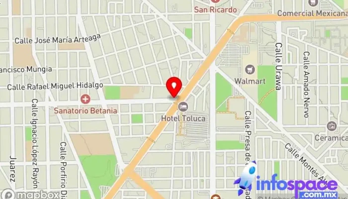 mapa de Huizi Terminal Servicio de transporte en Toluca de Lerdo