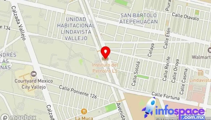 mapa de Instituto del Petróleo Estación de metro en Gustavo A. Madero, Ciudad de México