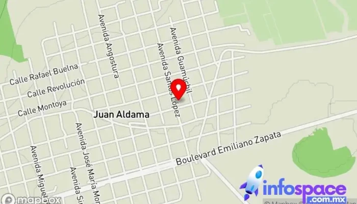 mapa de Juan Aldama el tigre Mezquita en Juan Aldama