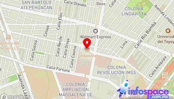 mapa de Lindavista Estación de metro en Ciudad de México