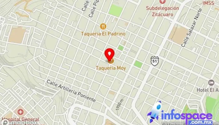 mapa de Línea de Oro Terminal Zitácuaro Empresa de autobuses en Zitácuaro