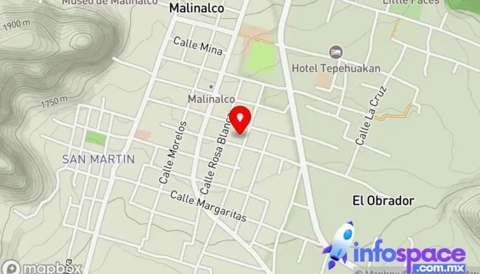 mapa de Malinalco  en Estado de México