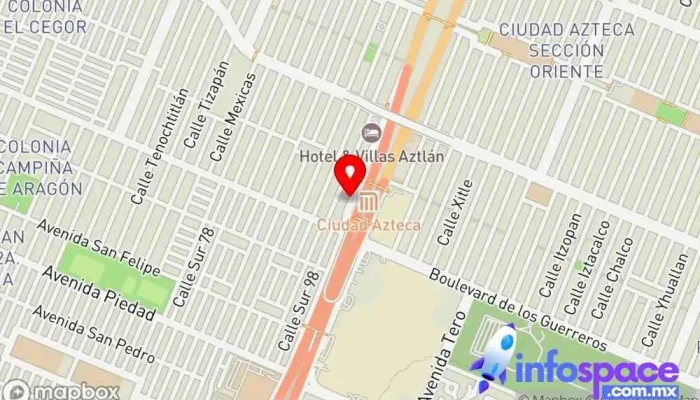 mapa de Metro Ciudad Azteca Av. Carlos Hank González Bus stop en Ecatepec de Morelos