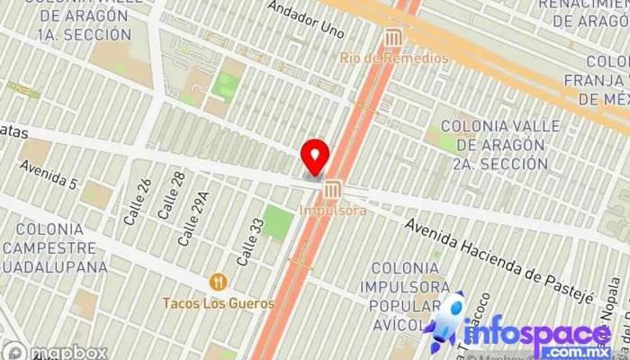 mapa de Metro Impulsora Av. Central Carlos Hank González Bus stop en Cdad. Nezahualcóyotl