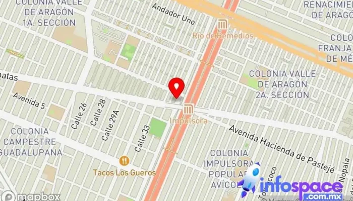 mapa de Metro Impulsora Av. Central Carlos Hank González Bus stop en Cdad. Nezahualcóyotl