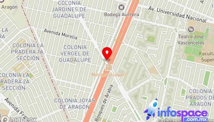 mapa de Metro Nezahualcóyotl, Av. Central Carlos Hank González Bus stop en Cdad. Nezahualcóyotl
