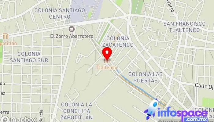 mapa de Metro Tlaltenco Servicio de transporte en Tláhuac, Ciudad de México