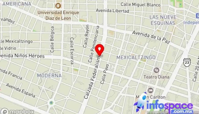 mapa de Mexicaltzingo Tram stop en Guadalajara
