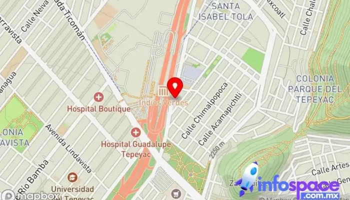 mapa de Mexico City, Indios Verdes Terminal Bus stop en Ciudad de México