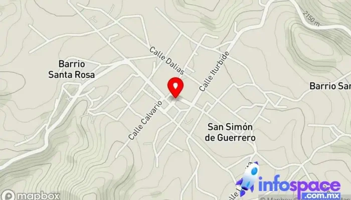 mapa de Municipio de San Simón de Guerrero Ayuntamiento de la localidad, Oficina de gobierno local en San Simón de Guerrero