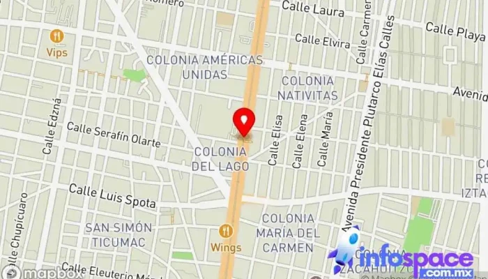 mapa de Nativitas Estación de metro en Benito Juárez, Ciudad de México