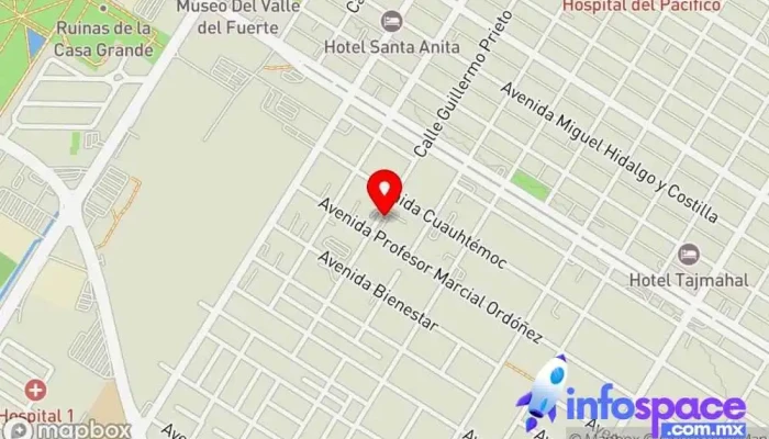 mapa de Norte De Sinaloa Estacion Empresa de autobuses en Los Mochis