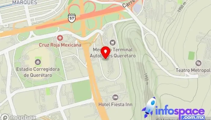 mapa de Omnibus De México - Querétaro Agencia expendedora de billetes de autobús en Santiago de Querétaro