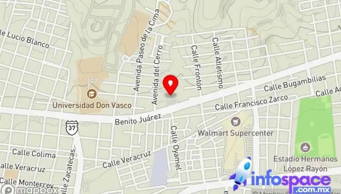 mapa de Omnibus De México - Uruapan Agencia expendedora de billetes de autobús, Viajes en Uruapan
