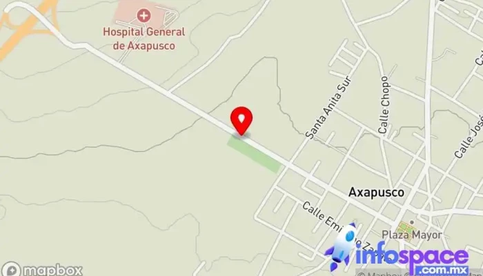 mapa de Panteón de Axapusco, C. Benito Juárez Bus stop en Estado de México