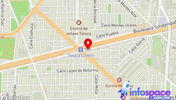 mapa de Parada Autobus Toluca-Mexico Servicio de transporte en Toluca de Lerdo