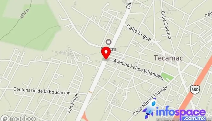 mapa de Parada de Autobus Tecamac Centro hacia Pachuca  en Tecámac de Felipe Villanueva