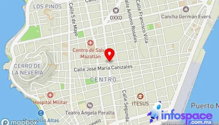 mapa de Parada de Autobuses Servicio de transporte en Mazatlán