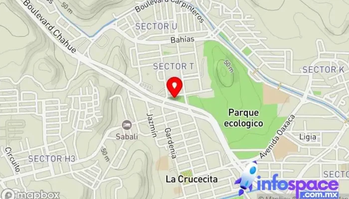 mapa de Parada de taxis y autobuses Pochutla y Santa María Huatulco Parada para camiones en Crucecita
