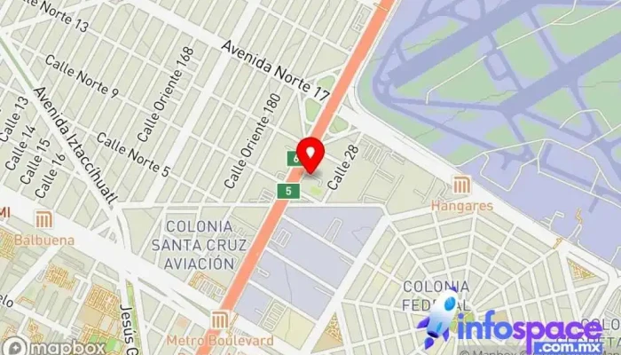 mapa de Park 'n Fly Aparcamiento, Aparcamiento cubierto en Venustiano Carranza, Ciudad de México