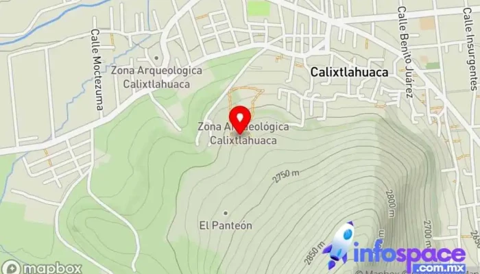 mapa de Pirámides Calixtlahuaca Lugar de interés histórico en Toluca de Lerdo