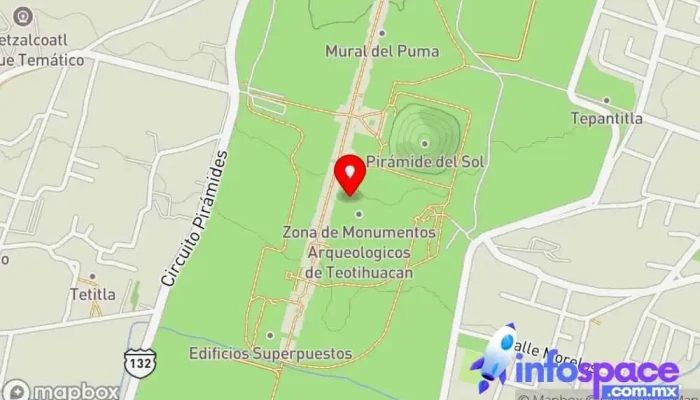 mapa de Pirámides de Teotihuacán Museo arqueológico en San Martín de las Pirámides