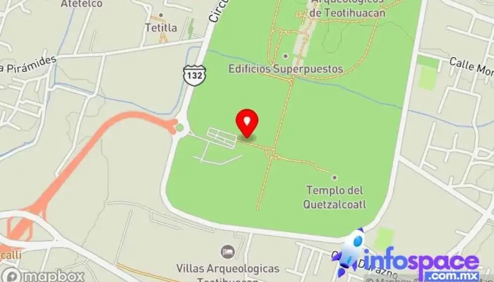 mapa de Piramides de Teotihuacan Tours Agencia de viajes, Agencia de visitas turísticas en Teotihuacán de Arista