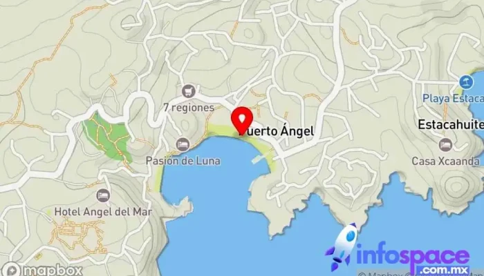 mapa de Playa Puerto Angel Playa pública en Puerto Ángel