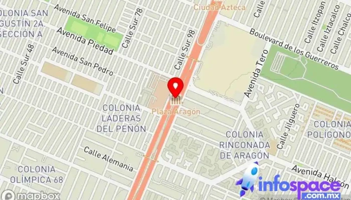 mapa de Plaza Aragón Estación de metro en Ecatepec de Morelos