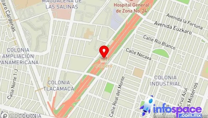 mapa de Potrero Estación de medios de transporte en Ciudad de México