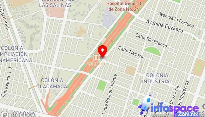 mapa de Potrero Bus stop en Ciudad de México