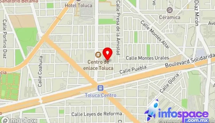 mapa de Primera Plus Toluca Empresa de autobuses en Toluca de Lerdo