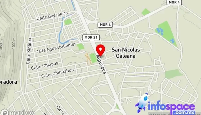 mapa de Pullman de Morelos Galeana Servicio de transporte en Zacatepec de Hidalgo