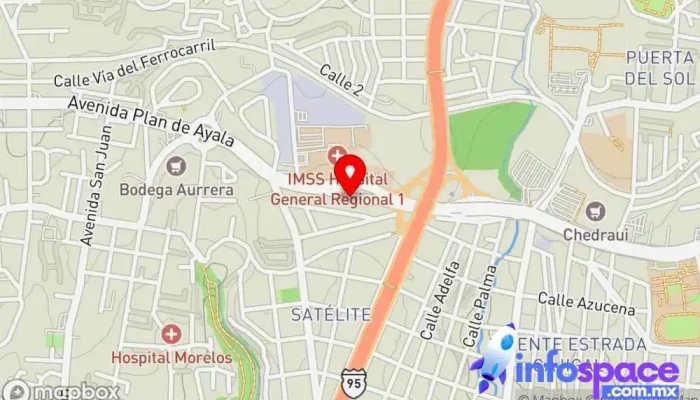 mapa de Pullman de Morelos Terminal Dragón - IMSS Estación de autobuses en Cuernavaca