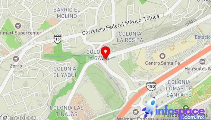 mapa de RTP Terminal C.c. Santa Fé Servicio de transporte en Cuajimalpa de Morelos, Ciudad de México