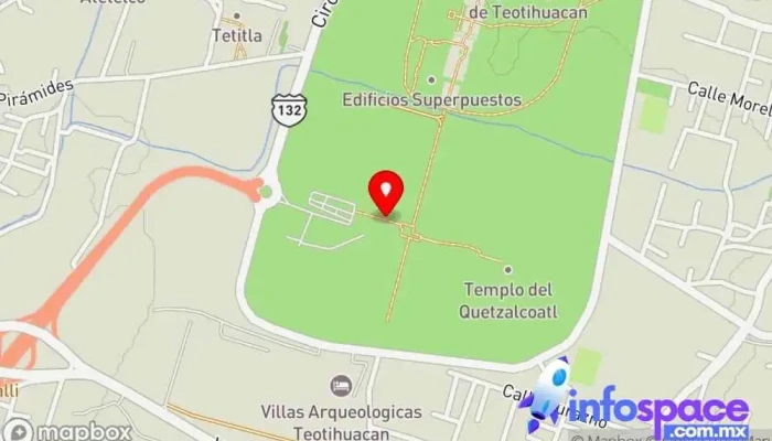 mapa de Ruta-Teotihuacan Área de descanso de carretera de peaje en Teotihuacán de Arista