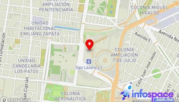 mapa de San Lázaro Estación de metro en Ciudad de México