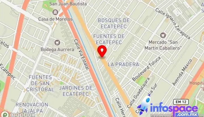 mapa de San Martín Estación de autobuses en Ecatepec de Morelos