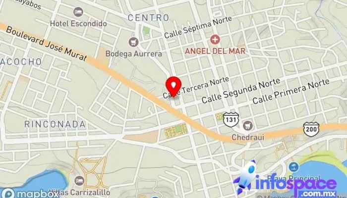 mapa de Servicio Mixto - bus terminal Zapotalito, Chacahua Agencia de alquiler de autobuses en Puerto Escondido