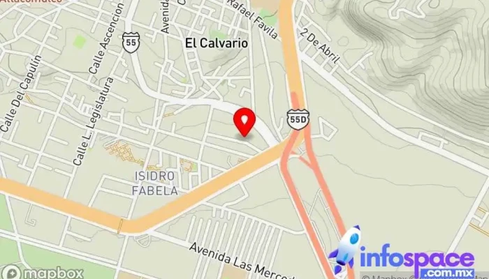 mapa de Sitio Isidro Fabela y Terminal A.C. Servicio de transporte en Atlacomulco de Fabela