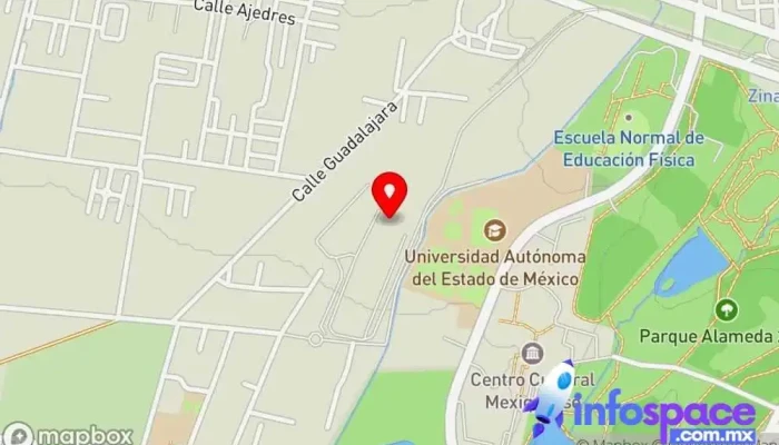 mapa de TALLERES Y COCHERAS DEL TREN INTERURBANO Centro de reparación de trenes en San Miguel Zinacantepec