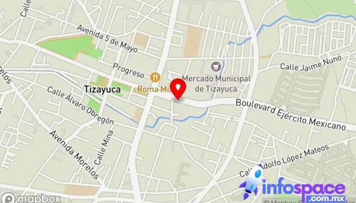 mapa de Taquilla de ADO Empresa de autobuses en Tizayuca