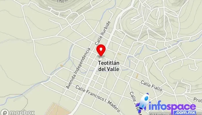 mapa de Teotitlan Bus stop en Teotitlán del Valle