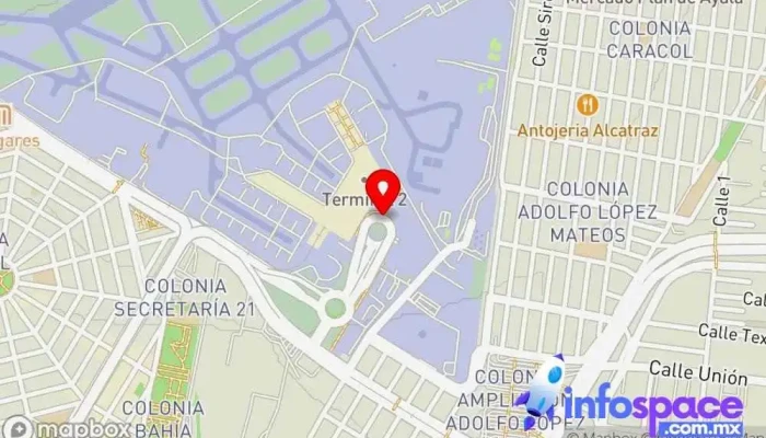 mapa de Terminal 2 - Aeropuerto Bus stop en Ciudad de México