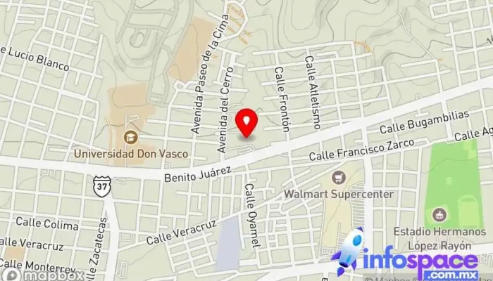 mapa de Terminal ACN, Uruapan, MICH Estación de autobuses en Uruapan