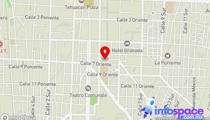 mapa de Terminal Al Cuicatlan Y Tecomavaca Empresa de autobuses en Tehuacán