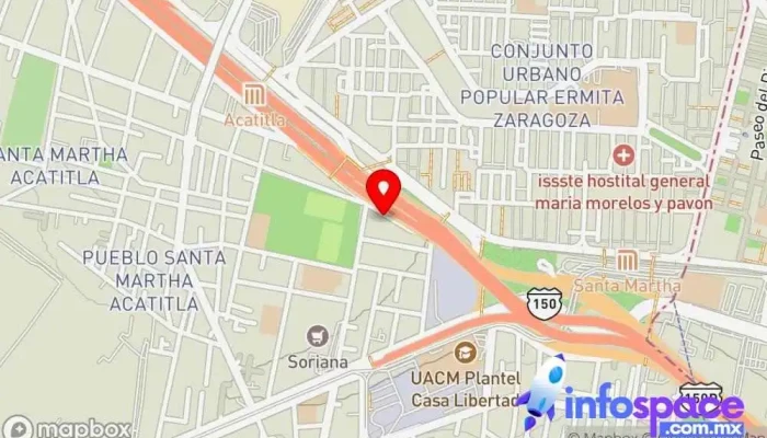 mapa de Terminal ATAH Empresa de autobuses en Iztapalapa, Ciudad de México