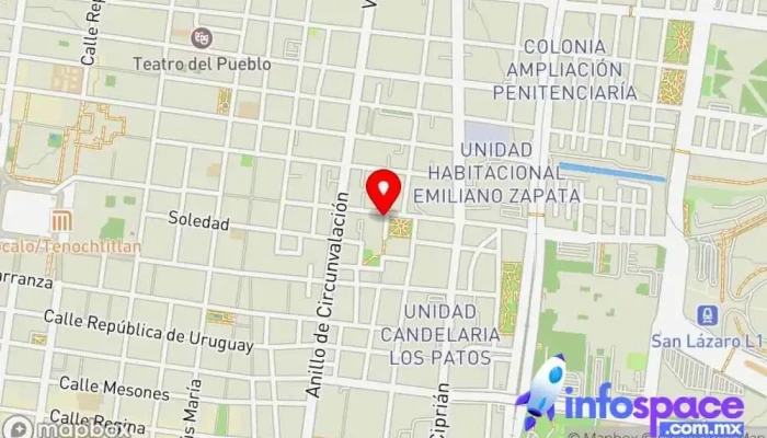 mapa de Terminal Aury Plaza De La Soledad Servicio de transporte, Atracción turística en Venustiano Carranza, Ciudad de México