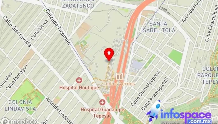 mapa de Terminal autobuses a Guadalupe Victoria Servicio de transporte en Gustavo A. Madero, Cdad. Nezahualcóyotl