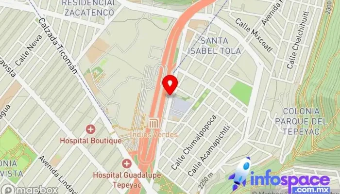 mapa de Terminal Autobuses Santa Clara Parada para camiones en Gustavo A. Madero, Ciudad de México